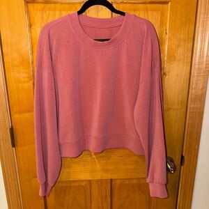 Lululemon Softstreme Perfectly Oversized Cropped Crew 10 Brier Rose NWOT
